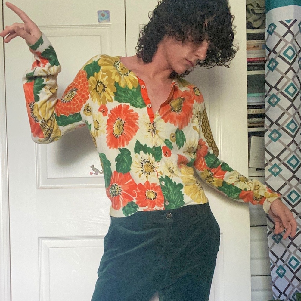 lucky brand floral cardigan (XL)